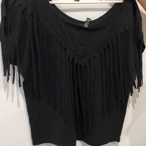 NEW VS Tee shop fringe crop top